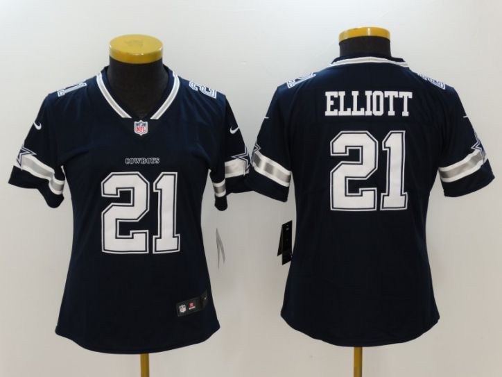 Women Dallas Cowboys 21 Elliott Blue Nike Vapor Untouchable Limited NFL Jerseys